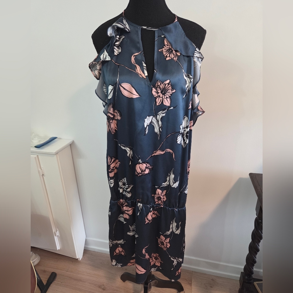 Amanda Uprichard floral silk dropwaist dress Sz L